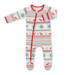 Bestaroo Holiday Reindeer Blue Footie - 