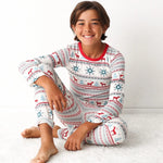 Bestaroo Holiday Reindeer Blue Pajama Set for Kids Lenzing Micromodal - 
