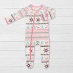 Bestaroo Holiday Reindeer Pink Footie - 