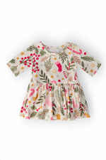 Mila & Rose ® Holly Jolly Christmas Three Quarter Sleeve Twirl Bodysuit For Babies - 
