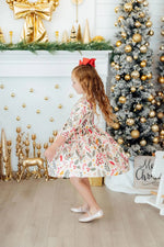 Mila & Rose ® Holly Jolly Christmas Twirl Dress Three Quarter Sleeve for Girls Mila and Rose - 