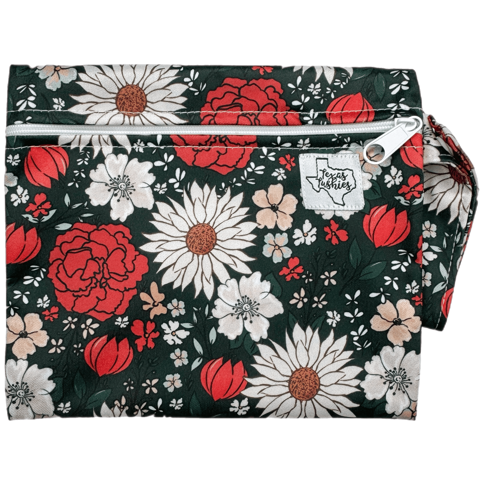 Holly Jolly Meadow Mini Wet Bag for Snacks Pacifiers Makeup and More Texas Tushies
