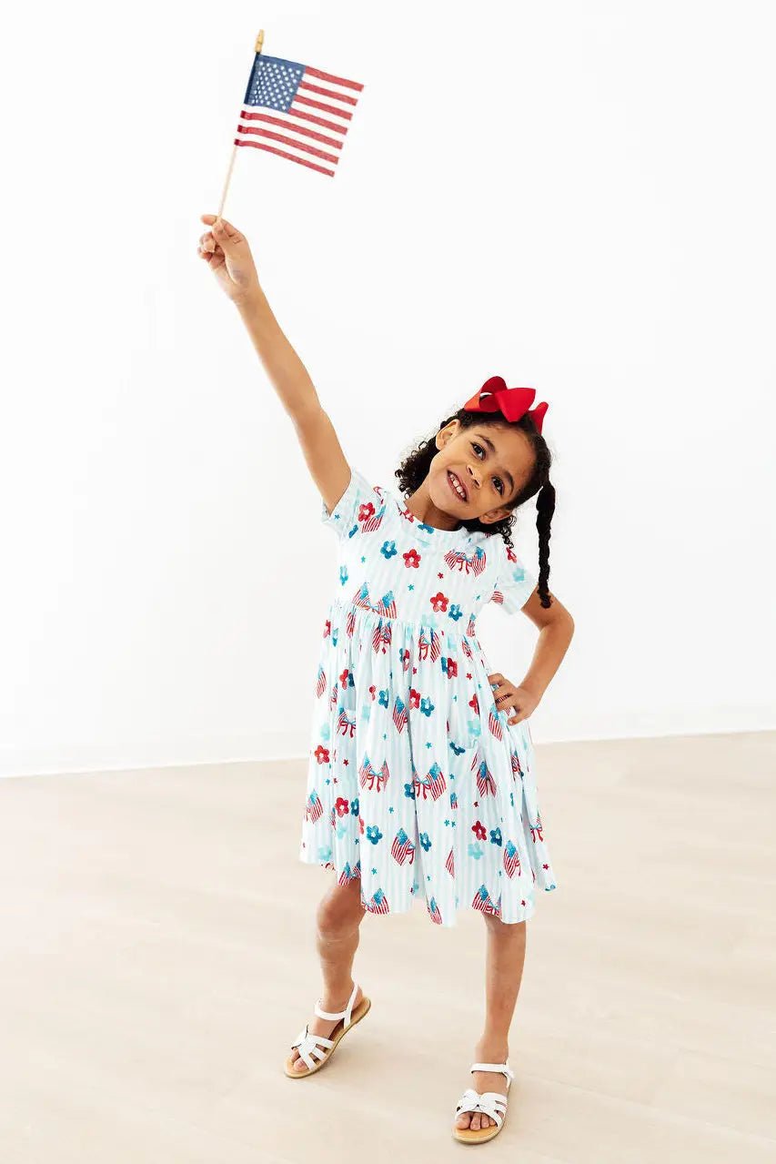 Mila & Rose ® Home of the Brave S/S Pocket Twirl Dress - 