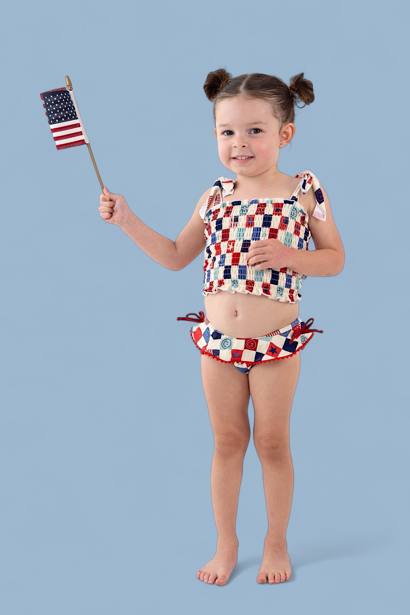 DREAM BIG LITTLE CO HOME OF THE FREE CHECKERS DREAM TANKINI TWO PIECE SWIM SUITEveretts Place