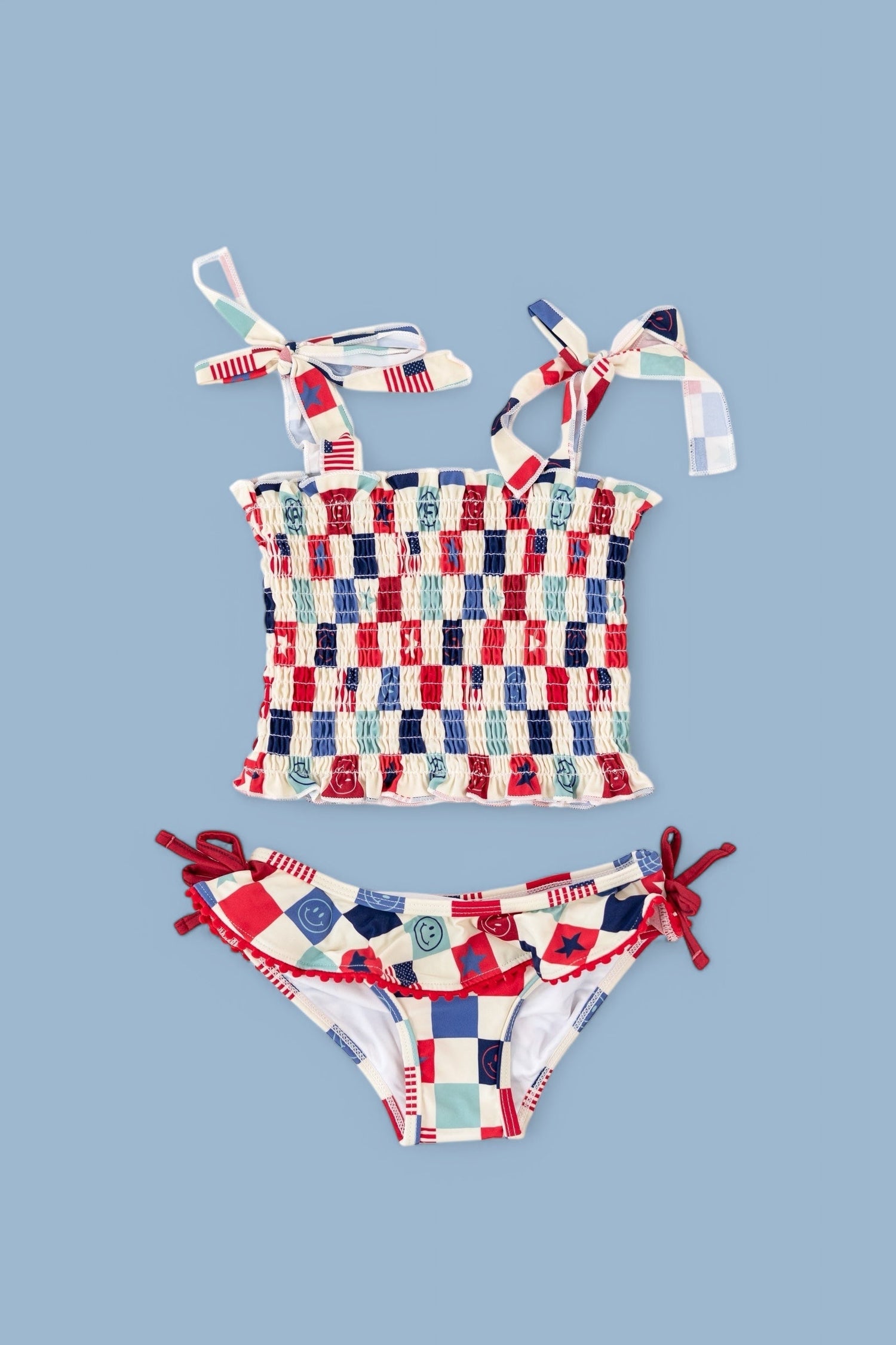 DREAM BIG LITTLE CO HOME OF THE FREE CHECKERS DREAM TANKINI TWO PIECE SWIM SUITEveretts Place