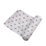 Newcastle Classics Honey Bee Bamboo Swaddle Blanket Soft Muslin for Newborn Comfort - 
