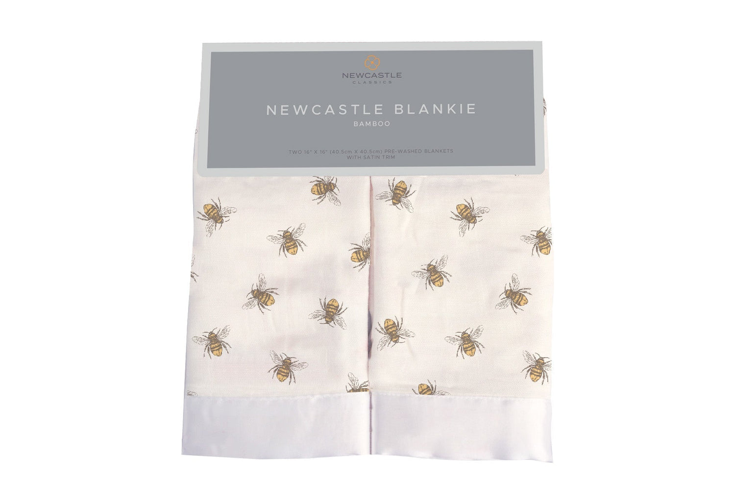 Newcastle Classics Honey Bee Newcastle Blankie Security Blanket with Bamboo Muslin for Kids - Baby & Toddler > Swaddling & Receiving Blankets > Receiving Blankets Bamboo Security Blanket
