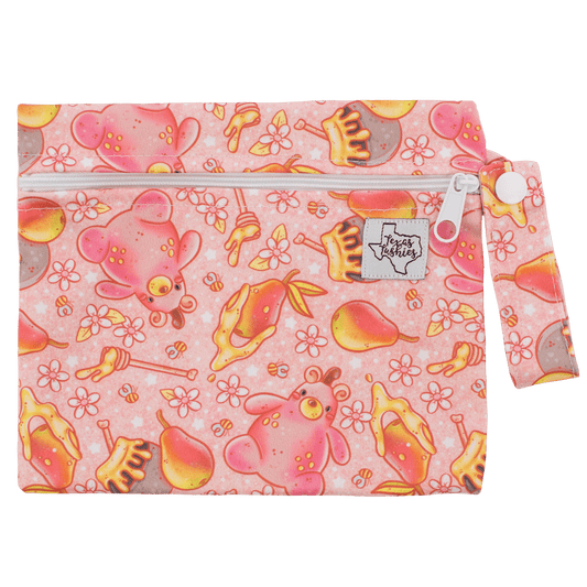 Honey Pear Mini Wet Bag for Snacks Diapers Makeup and More 6 by 7 Inches Texas Tushies