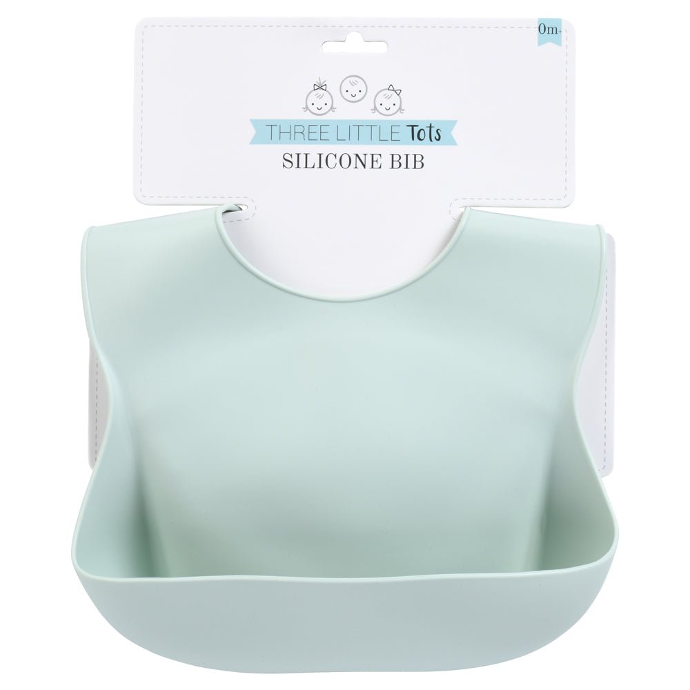 Three Little Tots Honeydew Silicone Bib - 