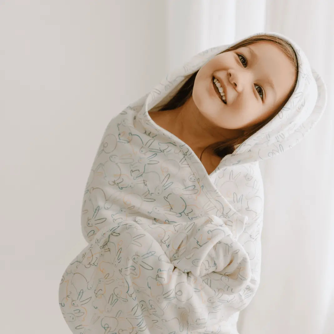 hooded bath towel | bunnies - Textile, Hood, Linens, Child, Robe | Everetts Place