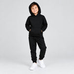 French Terry Hooded Jogger Set - Blazing Black French Terry by Sweet Bamboo
