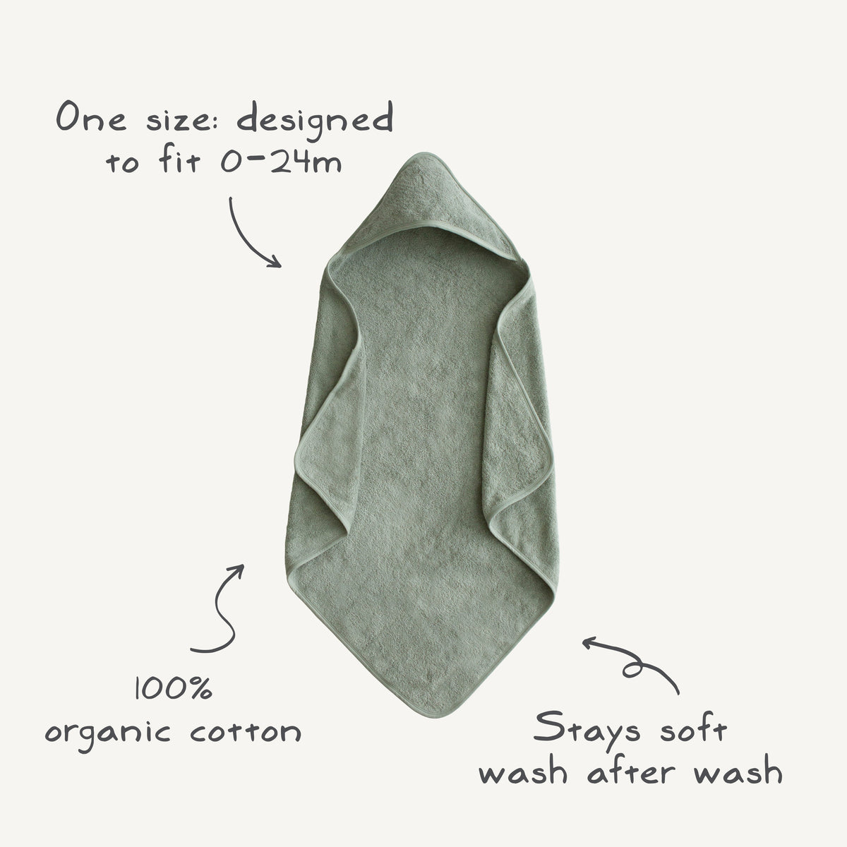 Organic Cotton Baby Hooded Towel by Mushie (view 3 of 58)