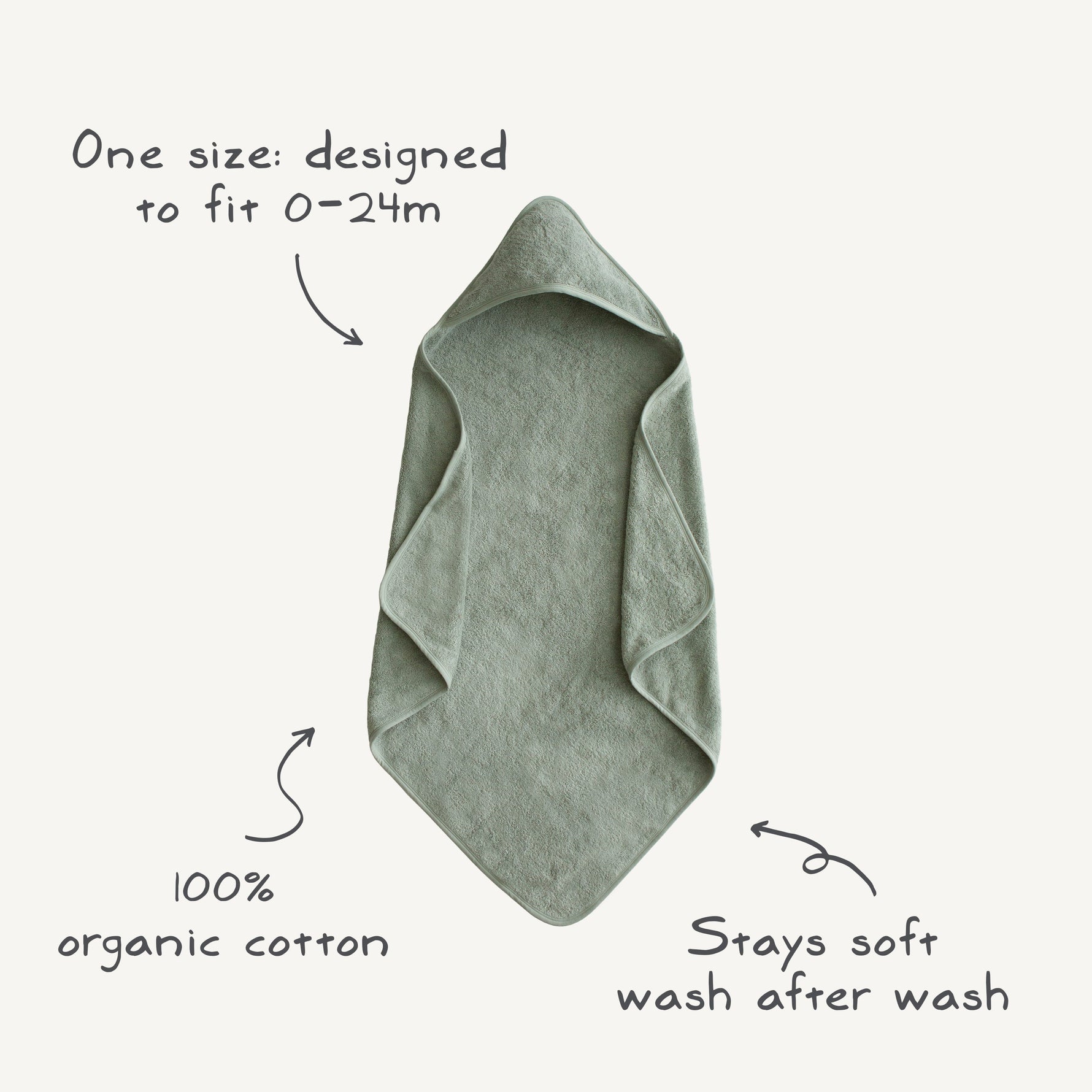 Organic Cotton Baby Hooded Towel by Mushie (view 3 of 58)