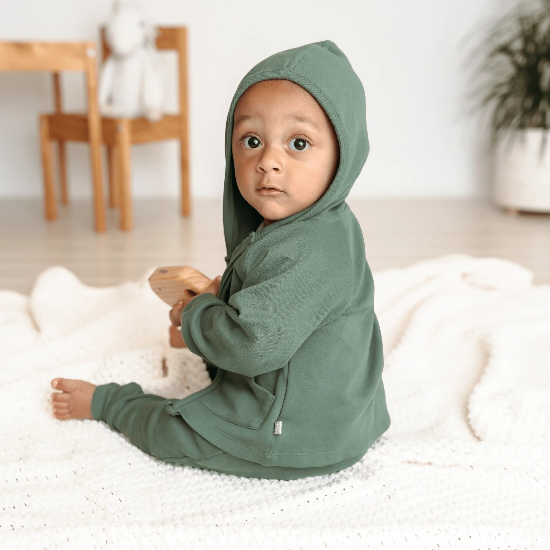 Finn + Emma hoodie | basil green - 