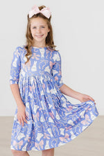 Mila & Rose ® Hop, Skip & Twirl 3/4 Sleeve Pocket Twirl Dress - 