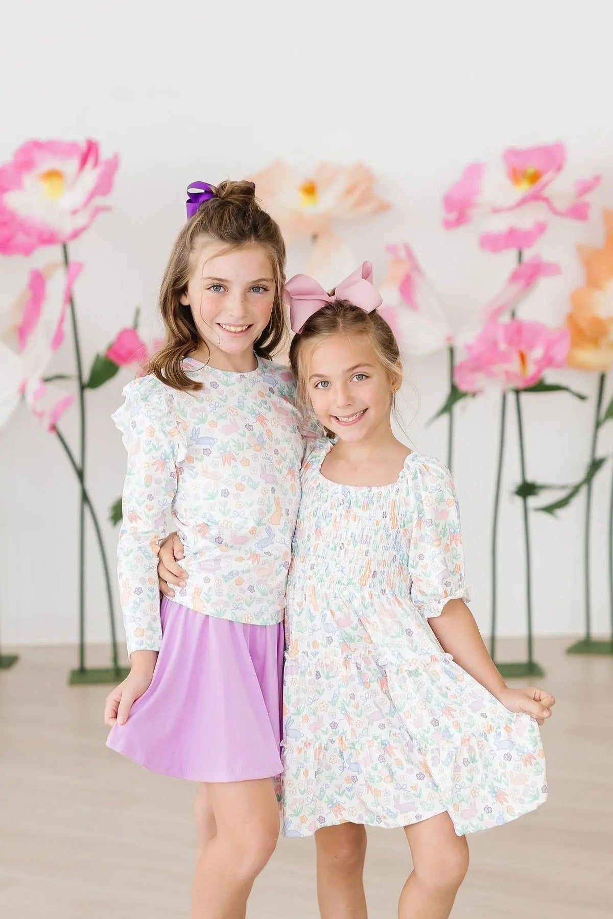 Mila & Rose ® Hoppy Easter L/S Ruffle Tee - 
