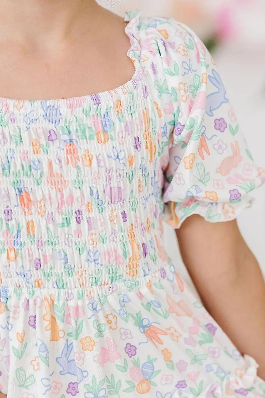 Mila & Rose ® Hoppy Easter Smocked Ruffle Dress - 