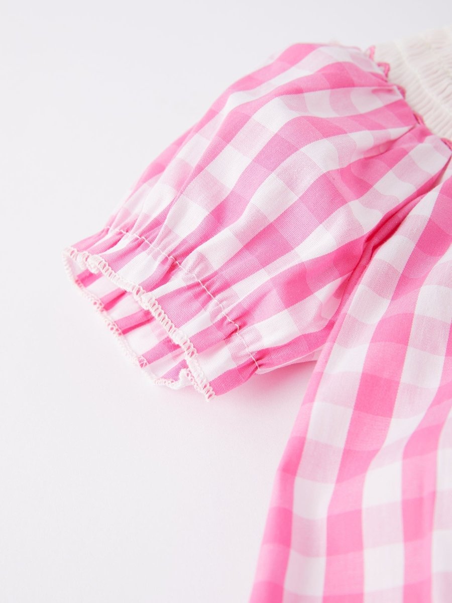 Rylee Faith Designs Horse Embroidery Smocking Girls Romper - 