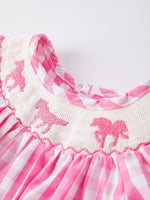 Rylee Faith Designs Horse Embroidery Smocking Girls Romper - 