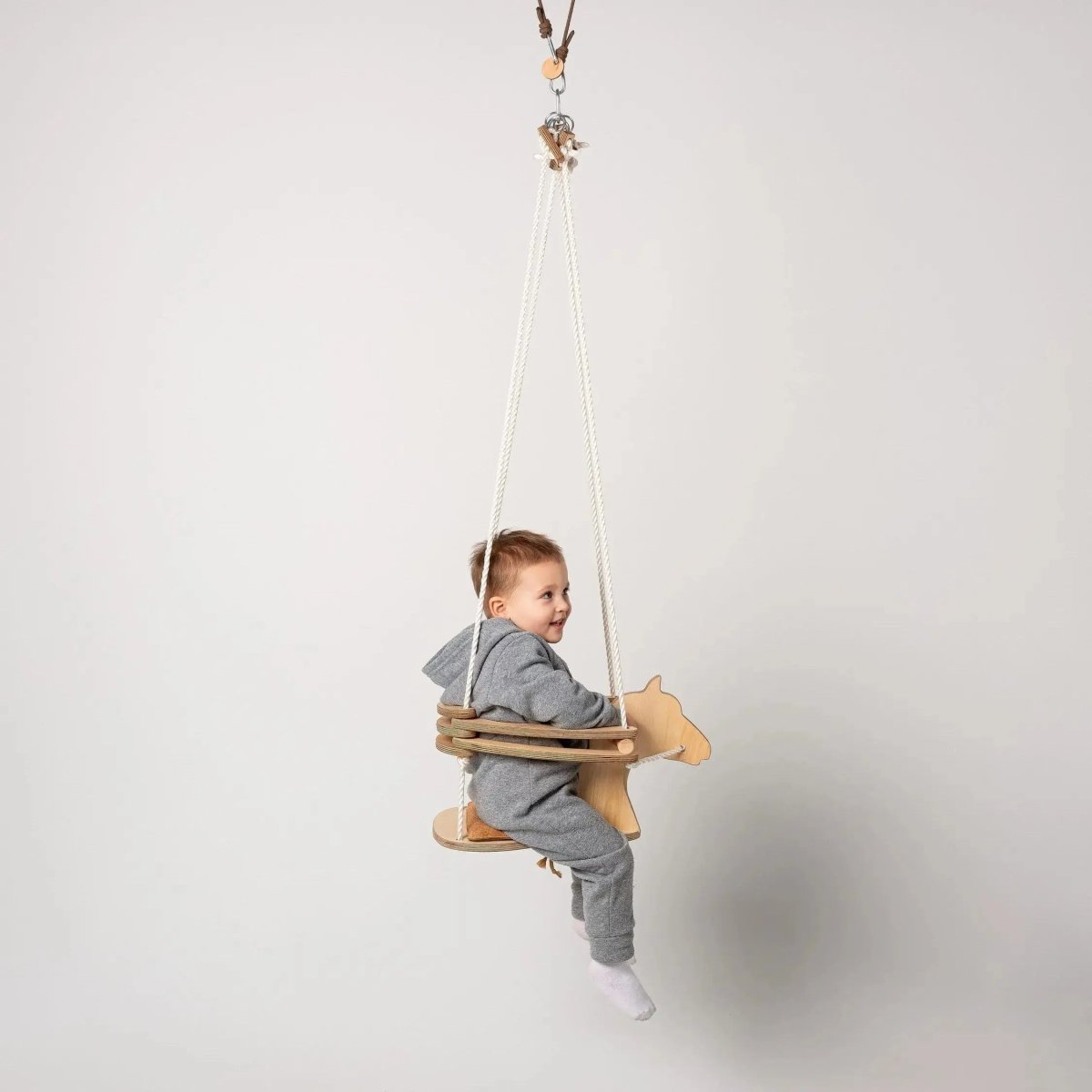 Goodevas Horse Rope Swing Montessori Toy for Kids with Sturdy Birch Plywood and Durable Multifilament Polypropylene Rope - Everetts Place Boutique - 