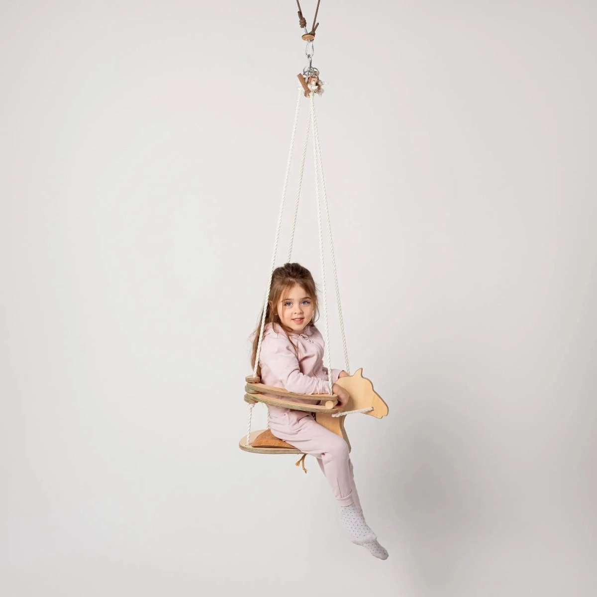 Goodevas Horse Rope Swing Montessori Toy for Kids with Sturdy Birch Plywood and Durable Multifilament Polypropylene Rope - Everetts Place Boutique - 