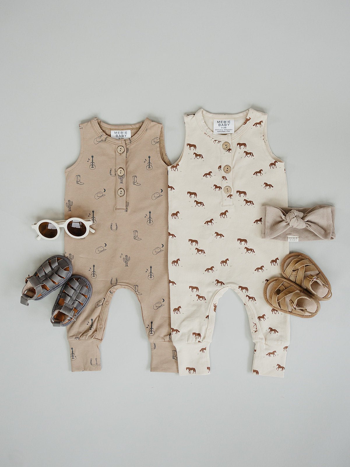 Mebie Baby Horse Tank Romper - 