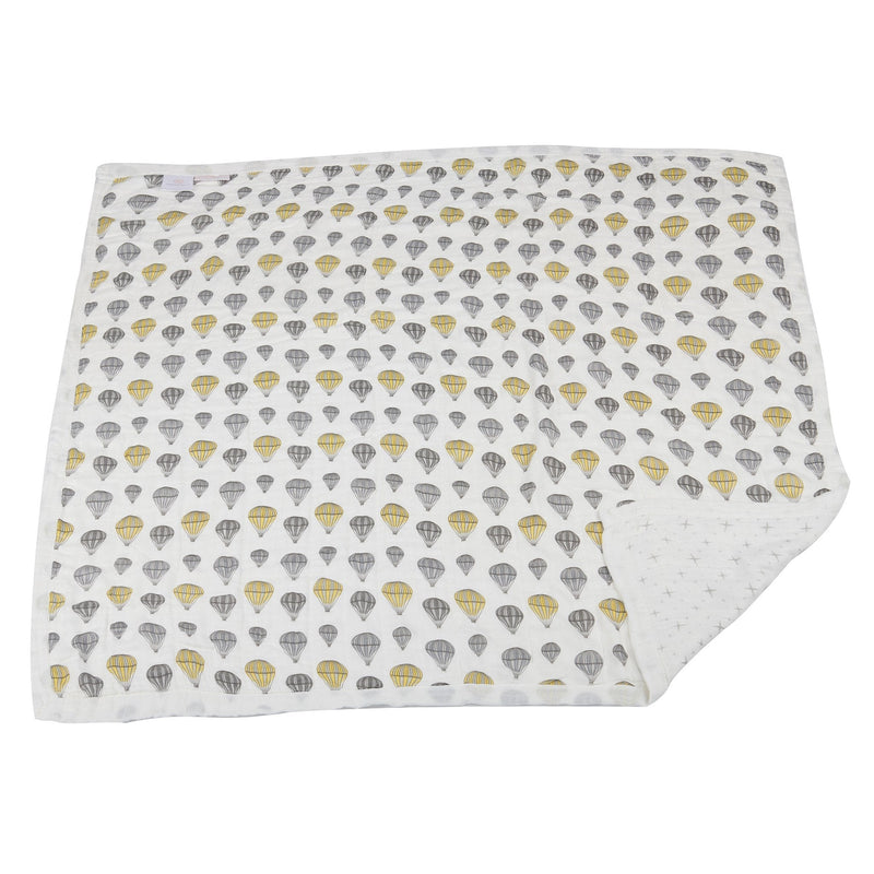 Hot Air Balloon And Northern Star Bamboo Muslin Blanket 47 Inch x 47 Inch Soft Breathable Cuddle Blanket Newcastle Classics