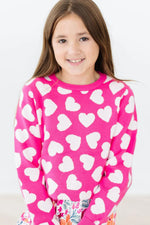 Mila & Rose ® Hot Pink Hearts Sweater by Mila and Rose for Layering - 