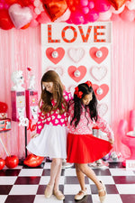Mila & Rose ® Hot Pink Hearts Sweater by Mila and Rose for Layering - 