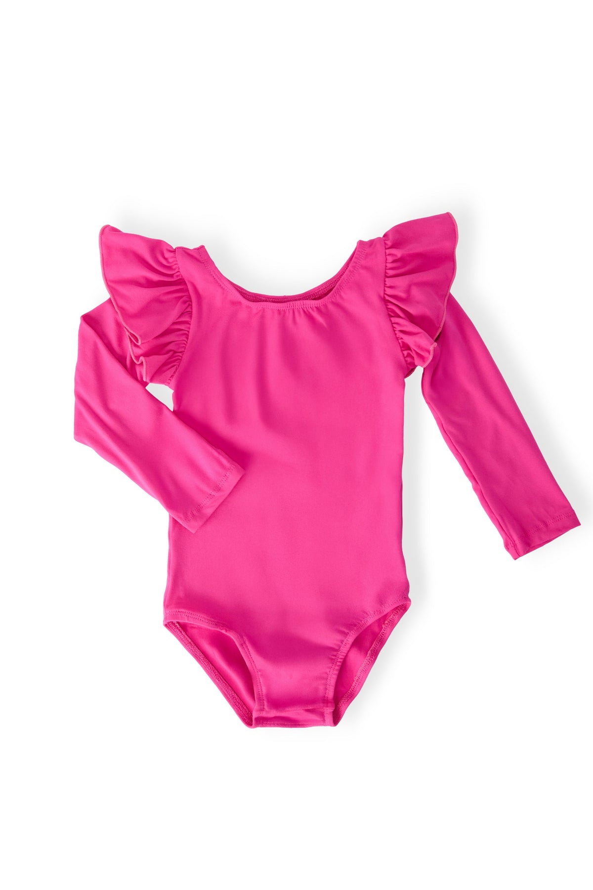 Mila & Rose ® Hot Pink L/S Flutter Sleeve Leotard - 