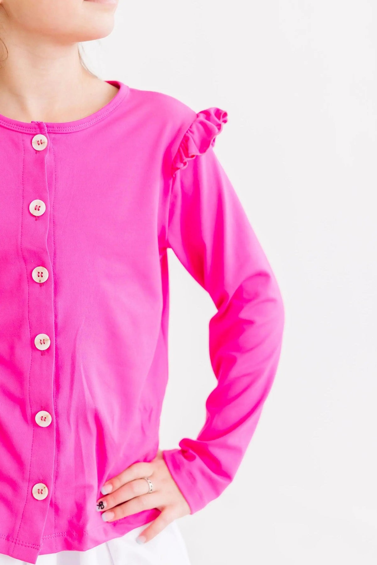 Mila & Rose ® Hot Pink Ruffle Cardigan - 