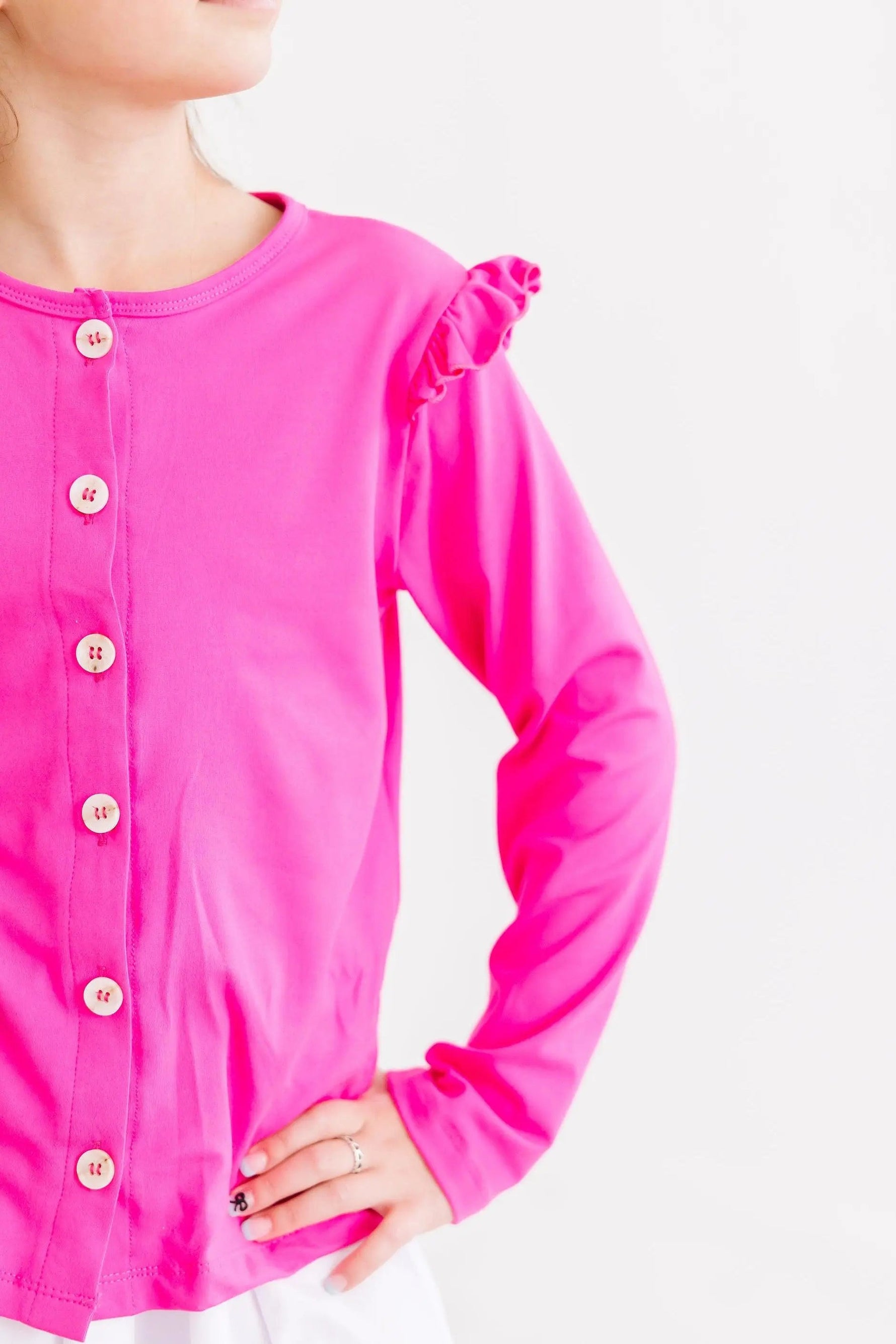 Mila & Rose ® Hot Pink Ruffle Cardigan - 