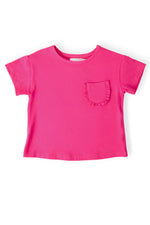 Hot Pink Ruffle Pocket Tee - Pink, Active Shirt, Baby & Toddler Clothing, Crop top, Top | Everetts Place