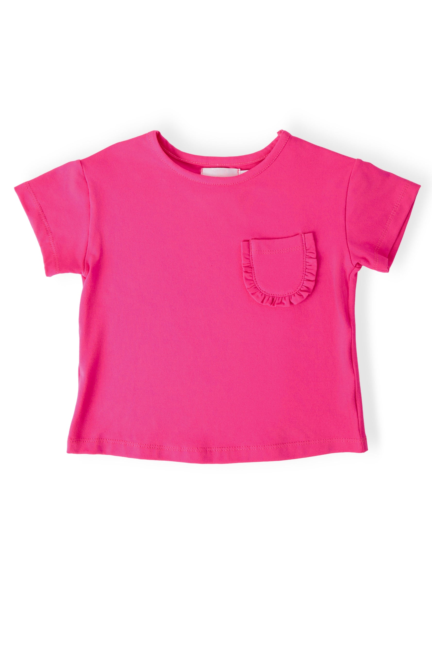 Hot Pink Ruffle Pocket Tee - Pink, Active Shirt, Baby & Toddler Clothing, Crop top, Top | Everetts Place