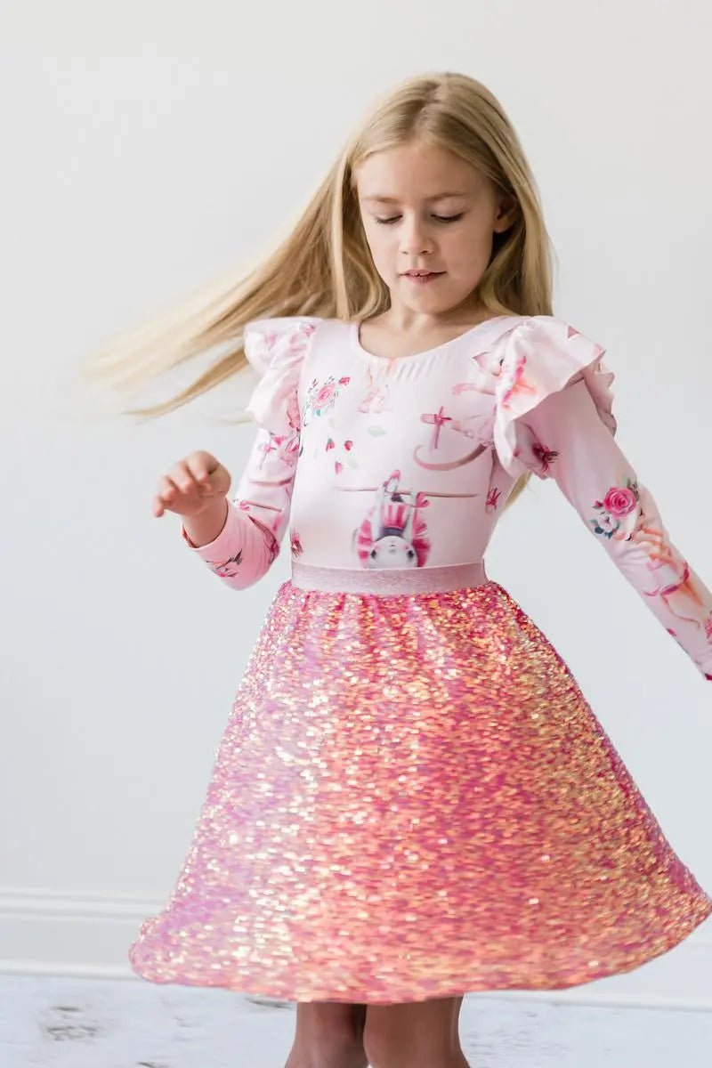 Mila & Rose ® Hot Pink Sequin Twirl Skort - 