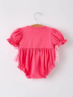 Rylee Faith Designs Hot Pink Smocked Church Bishop Christening Romper - Everetts Place Boutique - 