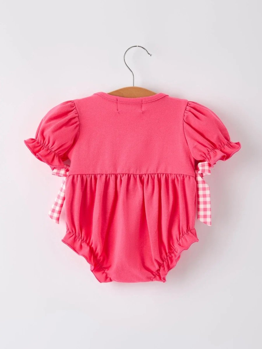 Rylee Faith Designs Hot Pink Smocked Church Bishop Christening Romper - Everetts Place Boutique - 