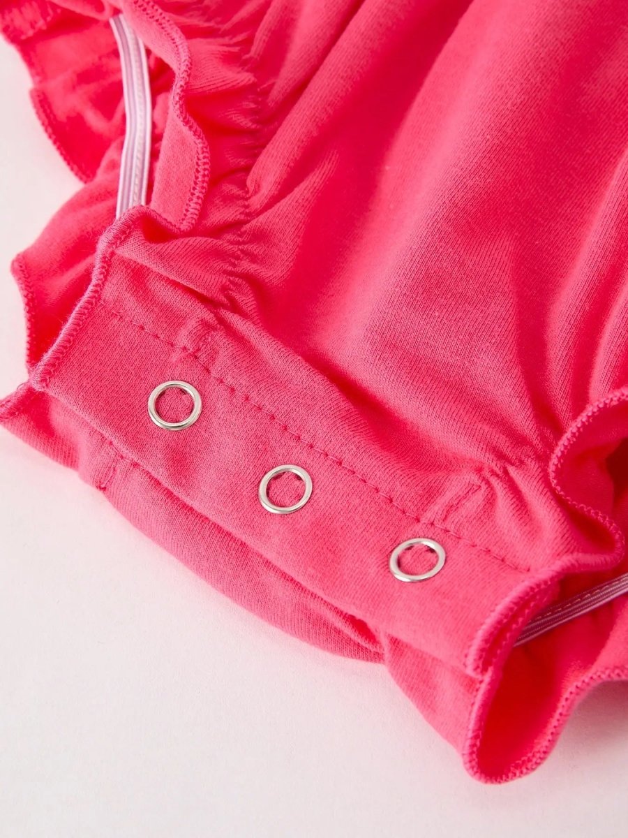 Rylee Faith Designs Hot Pink Smocked Church Bishop Christening Romper - Everetts Place Boutique - 