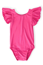 Mila & Rose ® Hot Pink S/S Flutter Sleeve Leotard - 