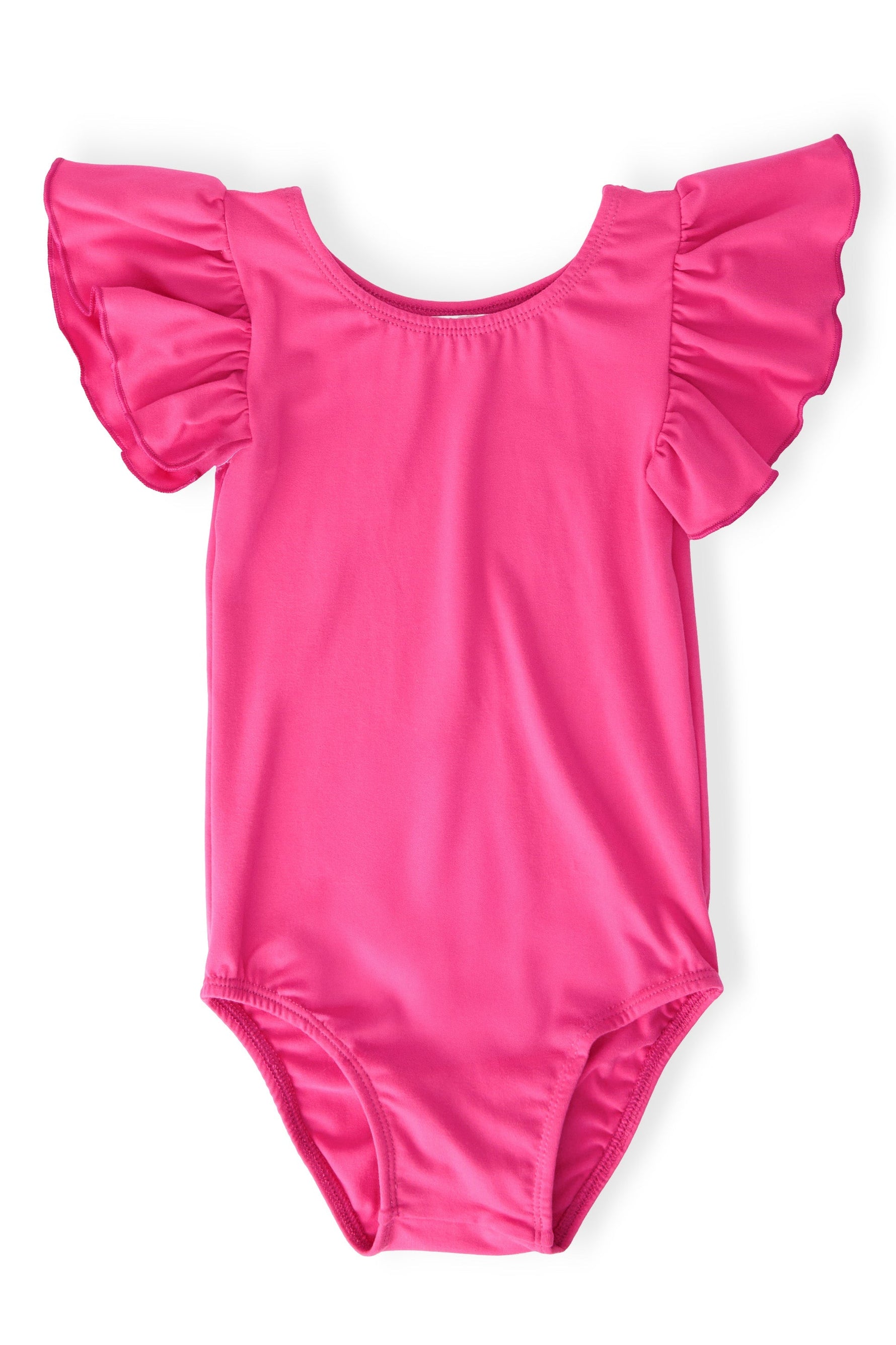 Mila & Rose ® Hot Pink S/S Flutter Sleeve Leotard - 