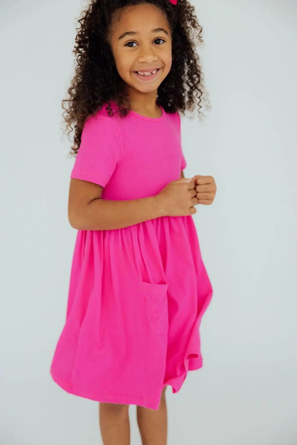 Mila & Rose ® Hot Pink S/S Pocket Twirl Dress - 