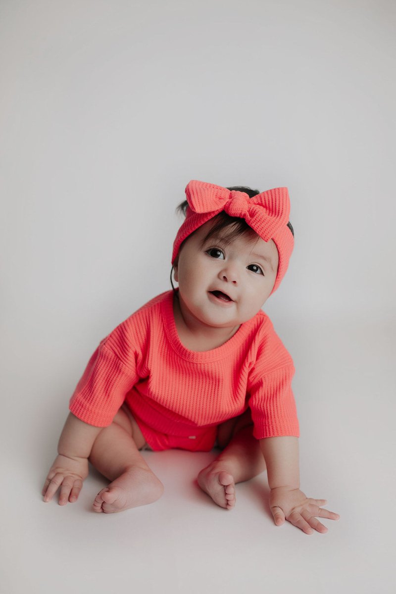 Three Little Tots Hot Pink Summer Waffle Set - 