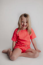 Three Little Tots Hot Pink Summer Waffle Set - 