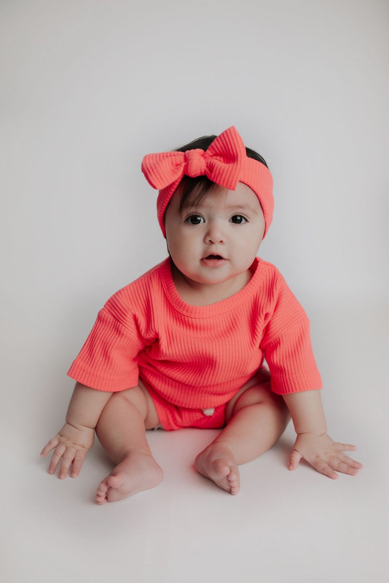 Three Little Tots Hot Pink Summer Waffle Set - 