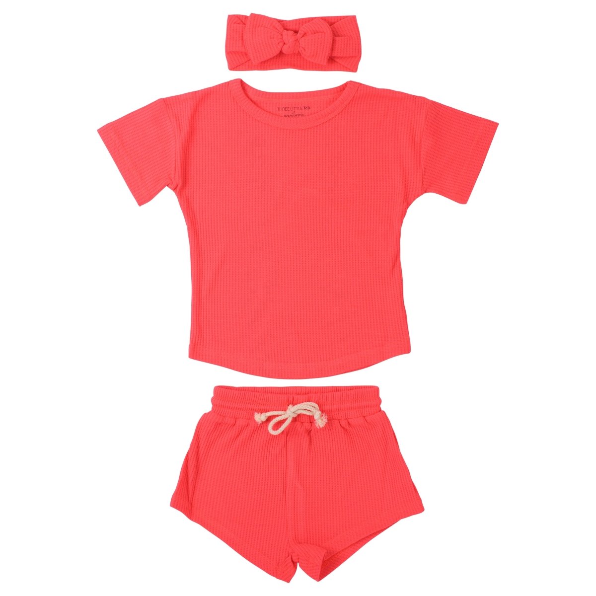 Three Little Tots Hot Pink Summer Waffle Set - 