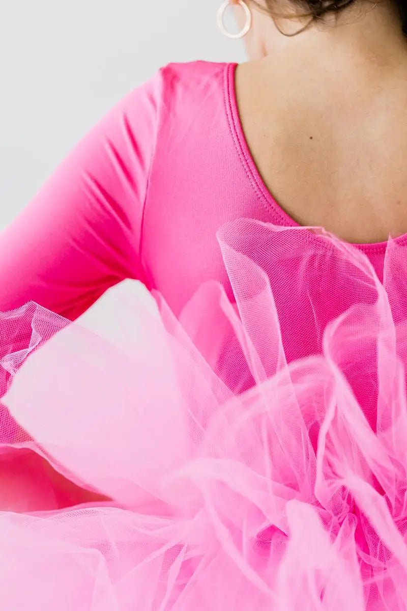 Mila & Rose ® Hot Pink Three Quarter Tutu Leotard for Girls Dance Class and Everyday Play - 