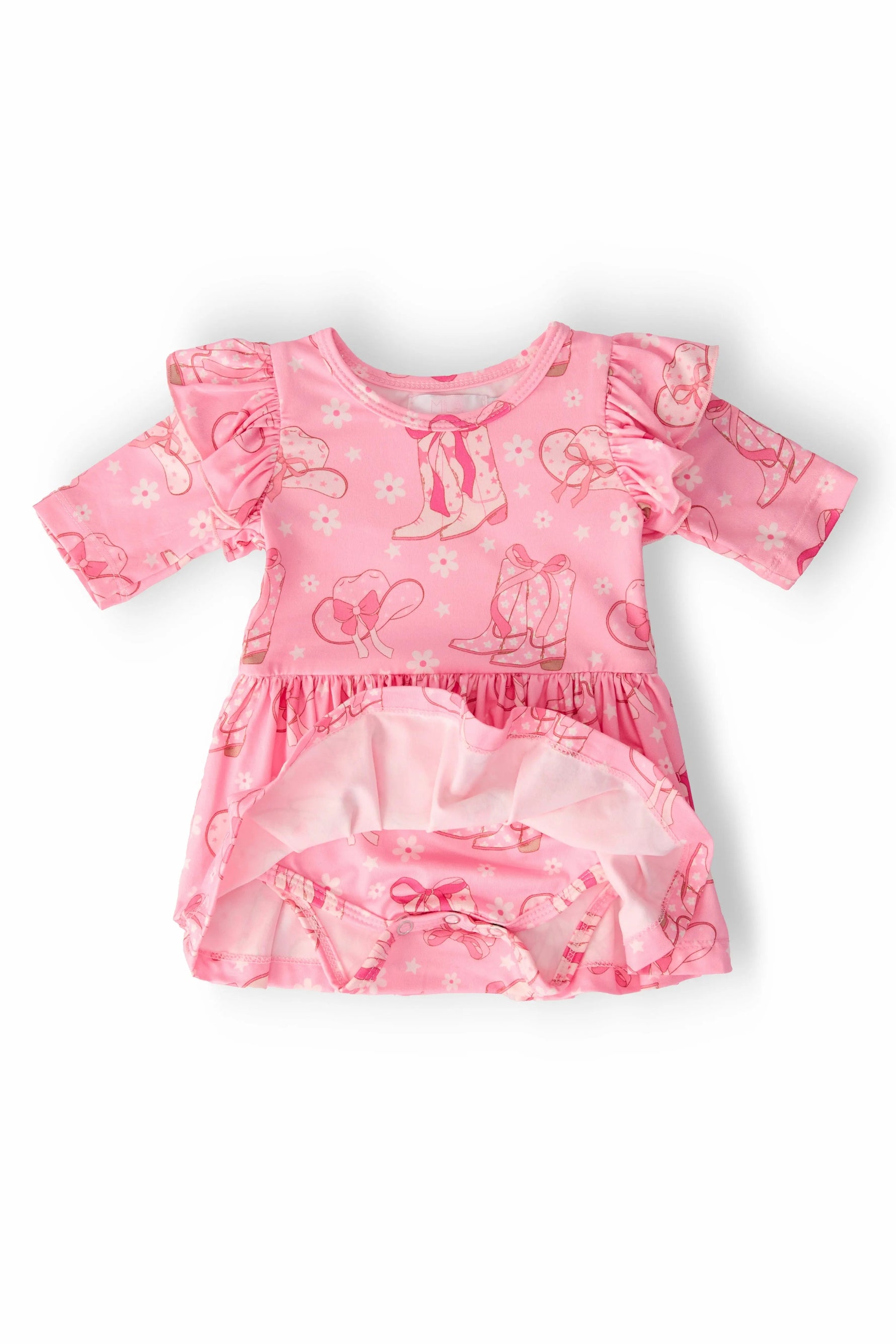 Mila & Rose ® Howdy 3/4 Sleeve Flutter Twirl Bodysuit - 