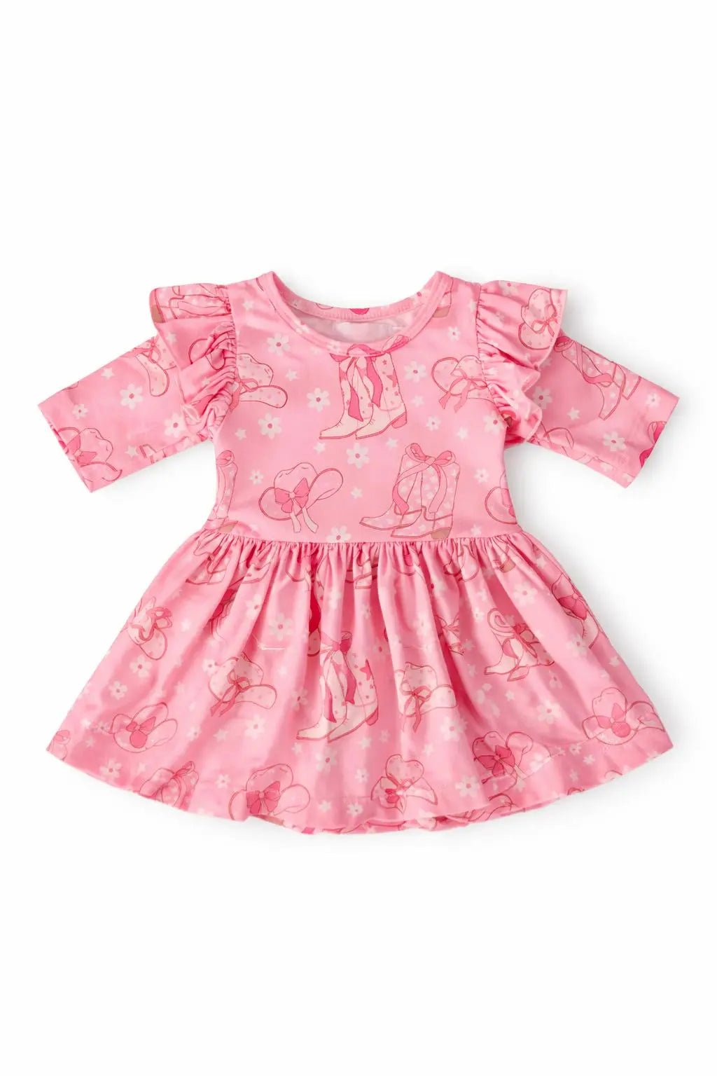 Mila & Rose ® Howdy 3/4 Sleeve Flutter Twirl Bodysuit - 