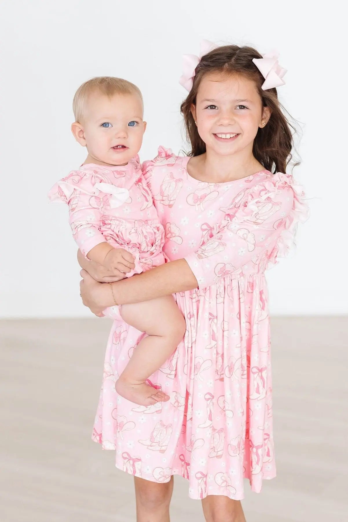 Mila & Rose ® Howdy 3/4 Sleeve Ruffle Twirl Dress - 