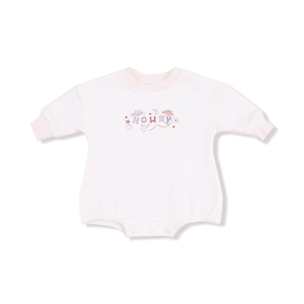 Angel Dear Howdy Sweatshirt Bubble Silk Screen Cozy French Terry - Everetts Place Boutique - 